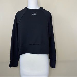 Kefi athletic cropped sweatshirt, black,   100% polyester, size S